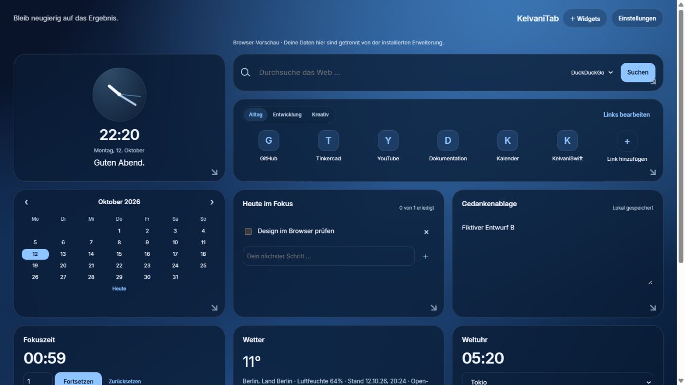 KelvaniTab Oberfläche